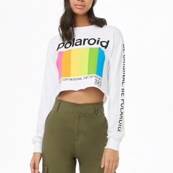 Polaroid crop top long sleeve Clearance